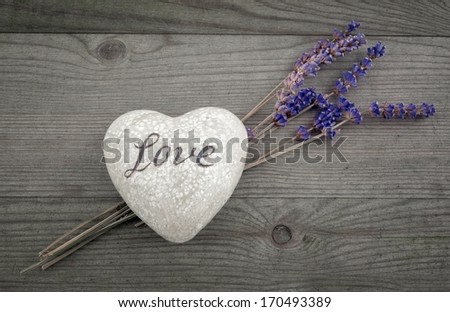 heart for love, with lavender flower, valentines day