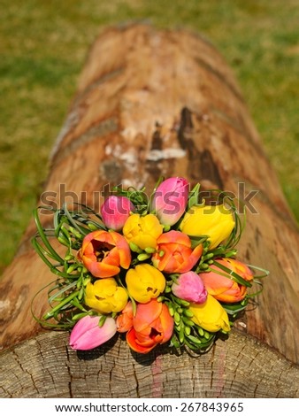 Bouquet of tulips , bunch of flowers