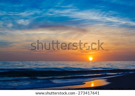 Title: Winter Beach Sunset Ocean Beach Sand Sunset