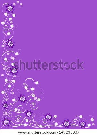 purple background with purple and white flowers