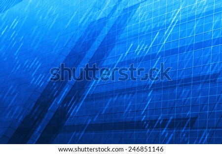 Stock Market Chart on Blue Tower Background, investment background