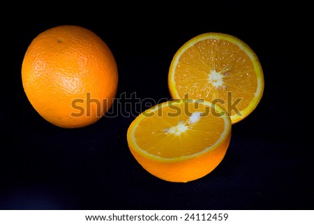 orange food black backgrounds