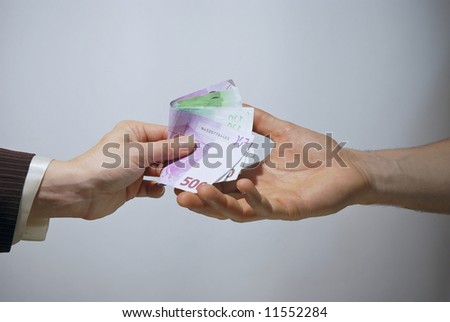 Money in hand - euro cash payment