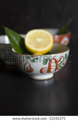 Asian herb tea on an old rustic cup