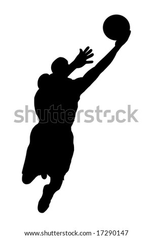 basketball player silhouette. jumping asketball player