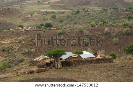 Mud house in the Mandara Mountains  region of Cameroon, West Africa. The Mandara Mountains are a volcanic range extending about 200km along the northern part of the Cameroon-Nigeria border.