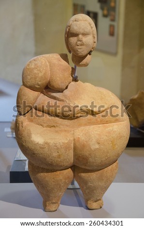 VALLETTA,MALTA -CIRCA OCTOBER, 2015- The Fat Lady artifact, discovered at Malta is displayed in the National Museum of Archeology, Valetta, Malta