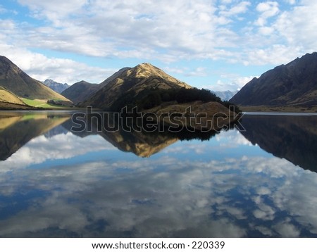Mirror reflection at Moke Lake Queenstown
