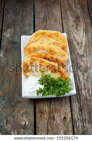 fried pies. Traditional russian fastfood