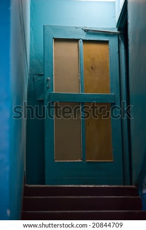 old door with stairs