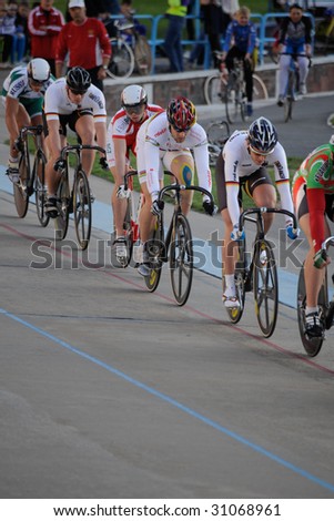 TULA, RUSSIA - MAY 26: Maximilian Levy of Germany participates in The European Track Cycling Cup May 26, 2009 in Tula, Russia