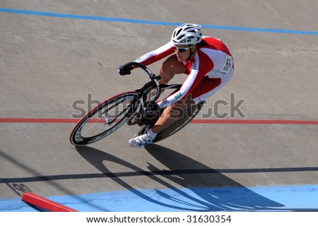 TULA, RUSSIA - MAY 25: Dabrowska Renata of Poland participates in The European Track Cycling Cup May 26, 2009 in Tula, Russia
