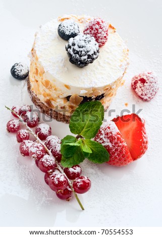 tasty cheese cake with berry