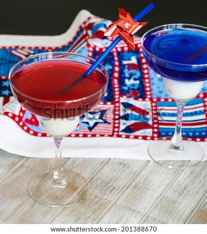 Fourth of july party layered drinks