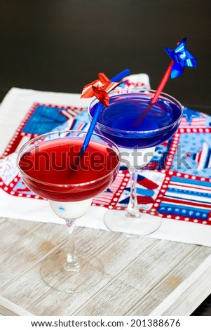 Fourth of july party layered drinks