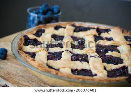 Blueberry pie with orange zest and orange juice
