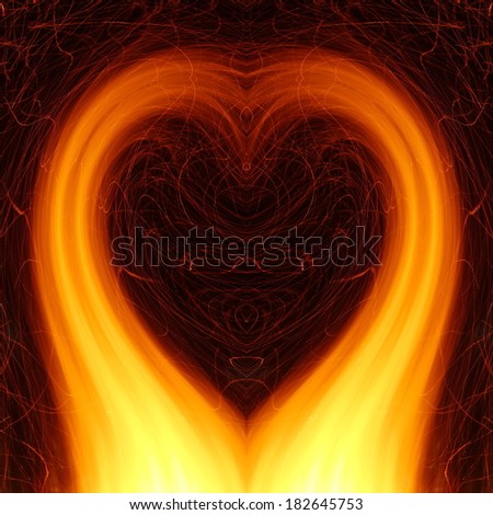Fire graphic background. , heart , mind