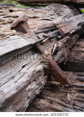 Old  sleepers , Old train tracks , Old wooden background