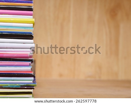 art of colorful book in library , Bookshelf