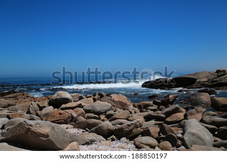 Waves and rocks on the Skeleton coast, Namaqualand, Northern Cape, South Africa