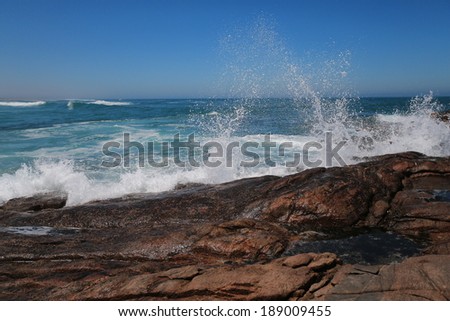 Waves crashing on the rocks on the Skeleton coast, Namaqualand, Northern Cape, South Africa