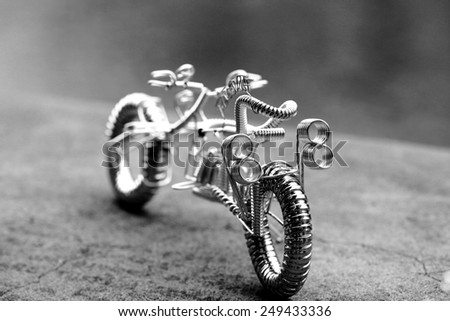 Wire frame motor bike scale model in Florence  italy