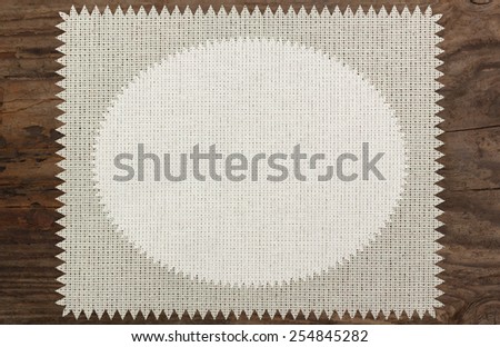 burlap napkin linen textile  table wooden zigzag pattern