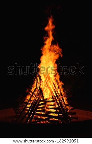 Bonfire in a summer night