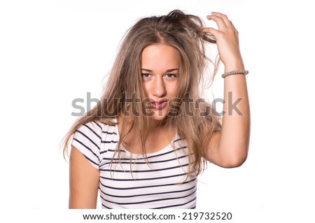 Bad Hair Day for Cute Young girl