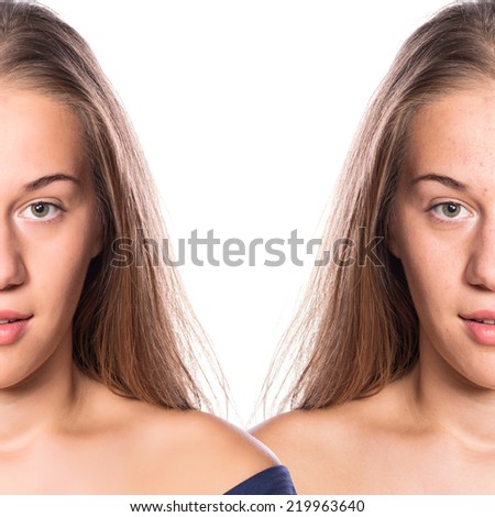Before And After Make Up Face Skin