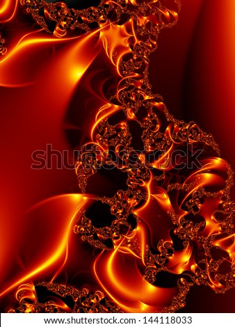 Golden flame fractal pattern
