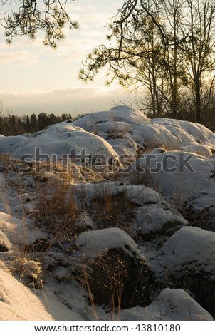 Finnish winter rock landscape