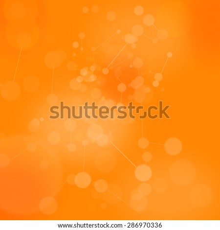 Abstract polygonal space low poly orange background with connecting dots and lines. Connection structure. Science background. Futuristic HUD background.Techno.
