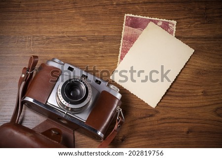 old camera and old pictures album, old memories