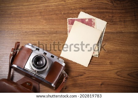 old camera and old pictures album, old memories