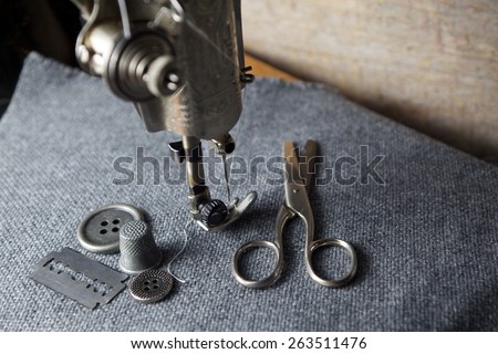 sewing machine with sewing tools