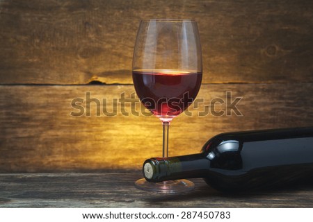 art wine glass on the wooden table