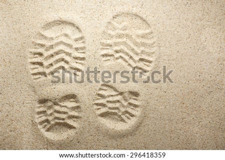Shoe imprint in the sand