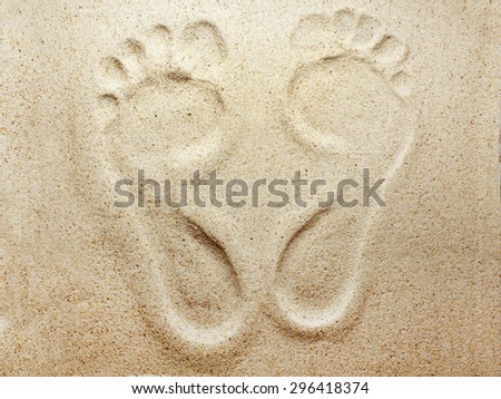 Foot imprint on sand