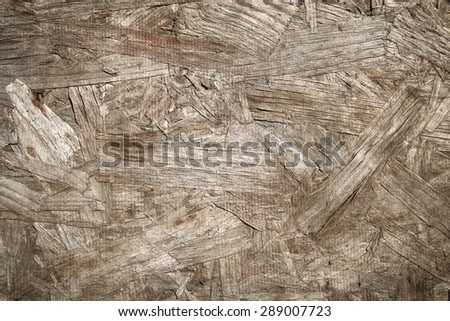Old wood particle board panel