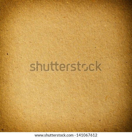 Old vintage paper poster brown carton texture or background. Square format