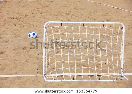 football gate and ball, beach soccer goal