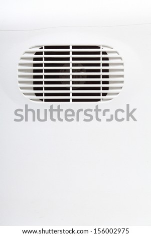 plastic air vent in white wall ventilation grille