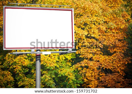 Blank white billboard at the park with space for your advertisement