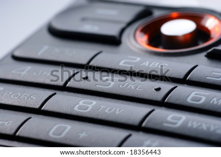 Mobile phone keypad, joystick close up / macro