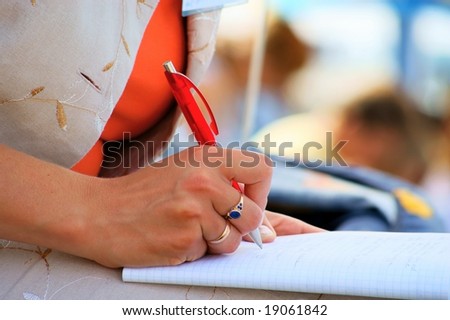 student, conference meeting, hand, pen, notebooks and writing