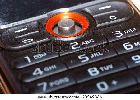 Mobile phone keypad, joystick close up / macro