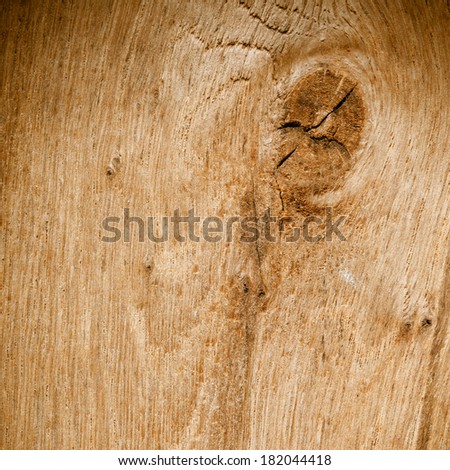 Wood texture wooden wall background with knot knotted. Square format
