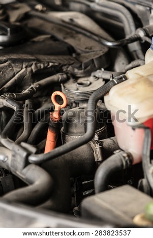 Closeup motor block automobile car engine
