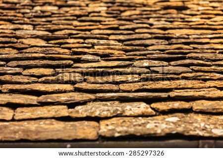 Old grunge concrete stone roof pattern background, outdoor